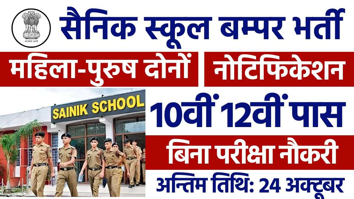 Sainik School Vacancy